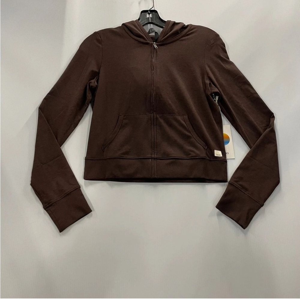 Vuori Halo Mini Full Zip Hoodie in Java Heather Size Small